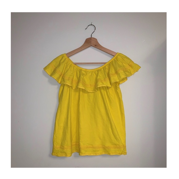 yellow blouse with flowers